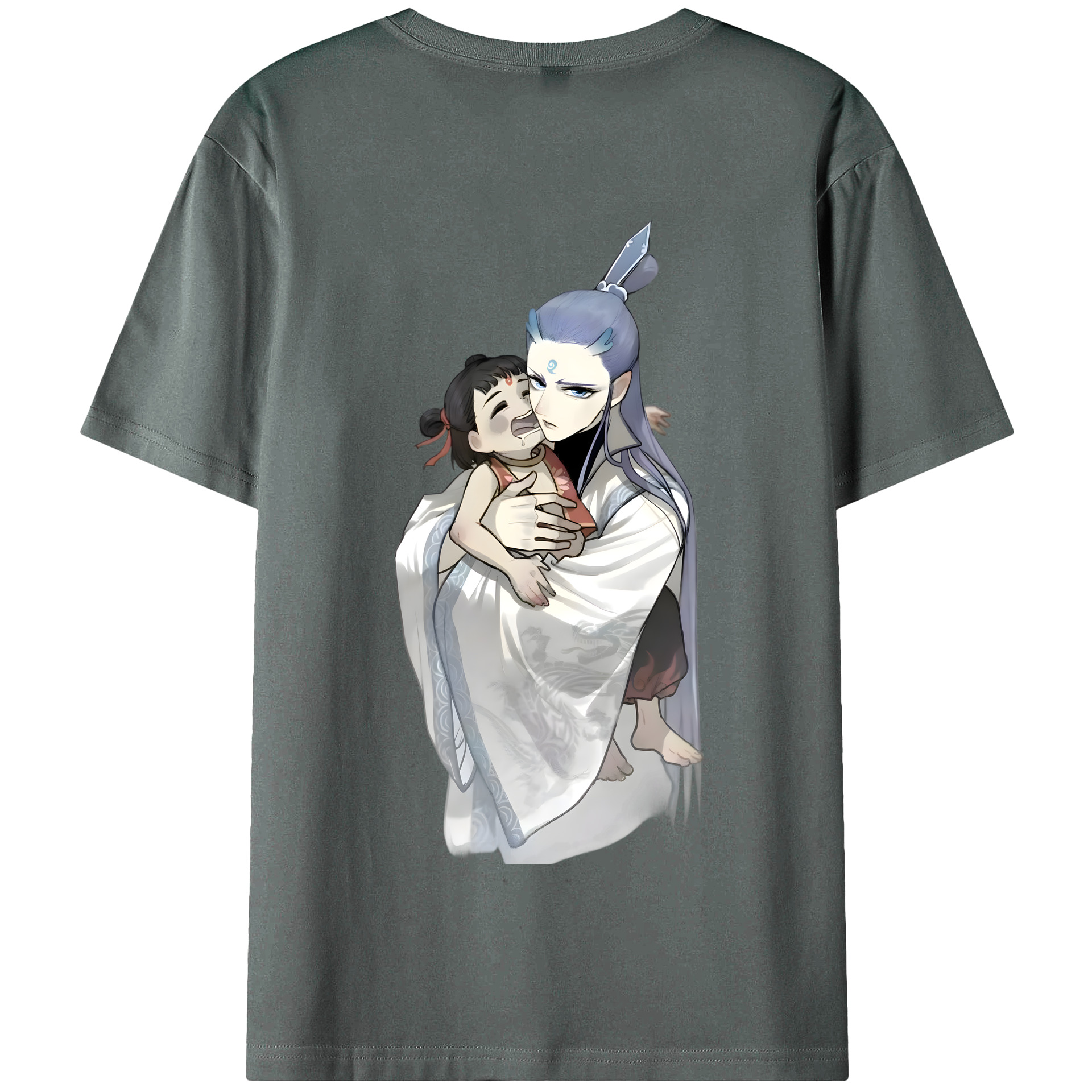 （画像用） Ne Zha 2 ナタ 魔童の大暴れ 綿100％半袖Tシャツ（背面プリント）